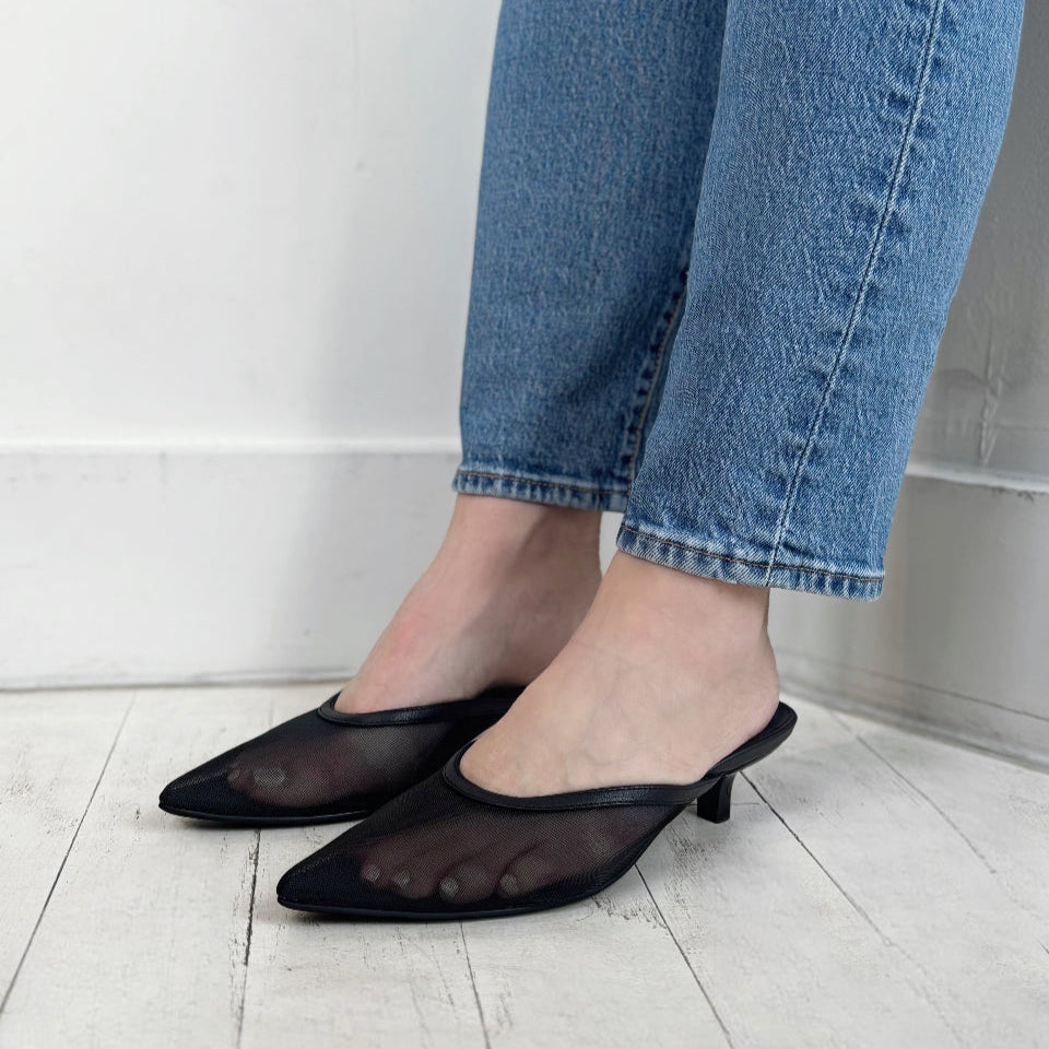 MOLLINI - CELEB MULE IN BLACK MESH
