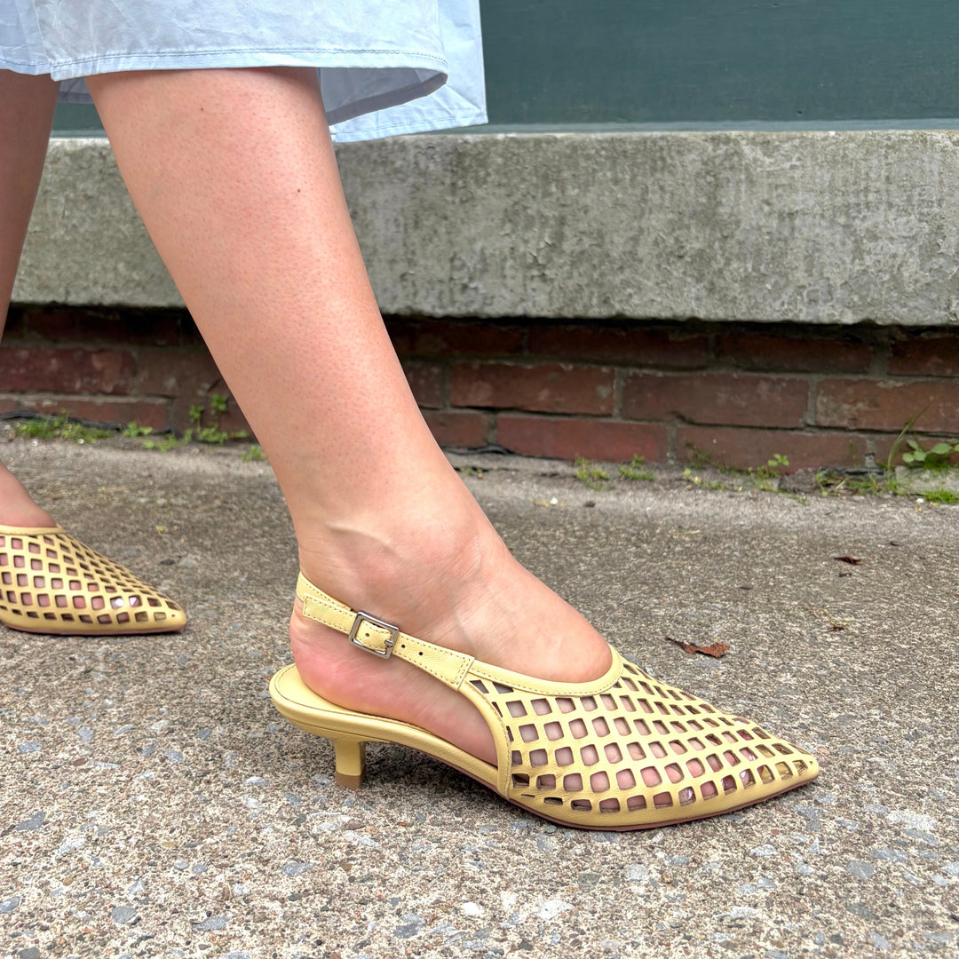 MOLLINI - CIDEA SLINGBACK PUMP IN LEMON LEATHER
