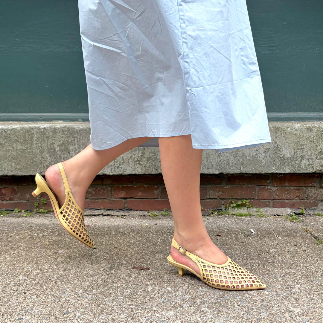 MOLLINI - CIDEA SLINGBACK PUMP IN LEMON LEATHER