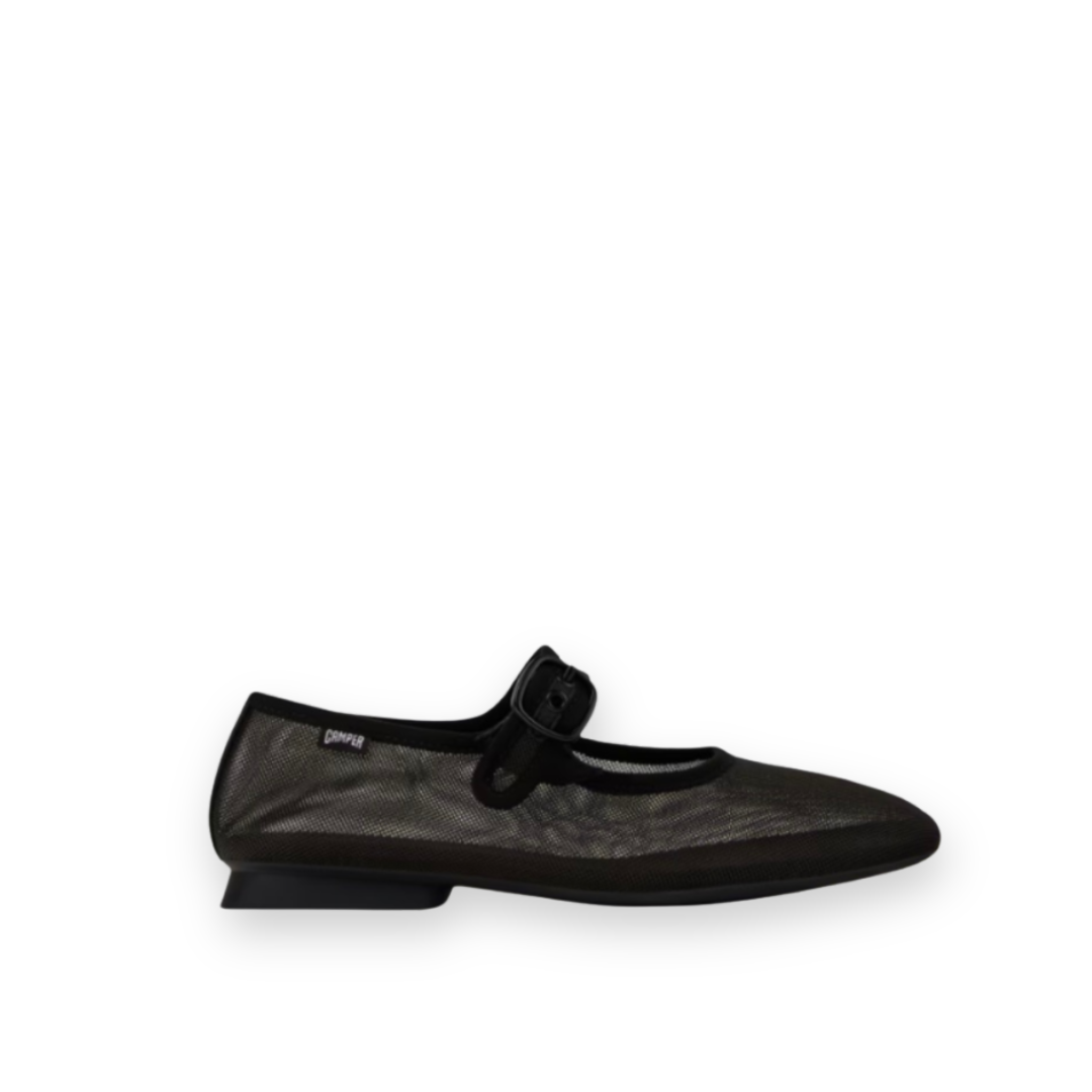 CAMPER - CASI MYRA MARY-JANE FLAT K201628-003 IN BLACK MESH