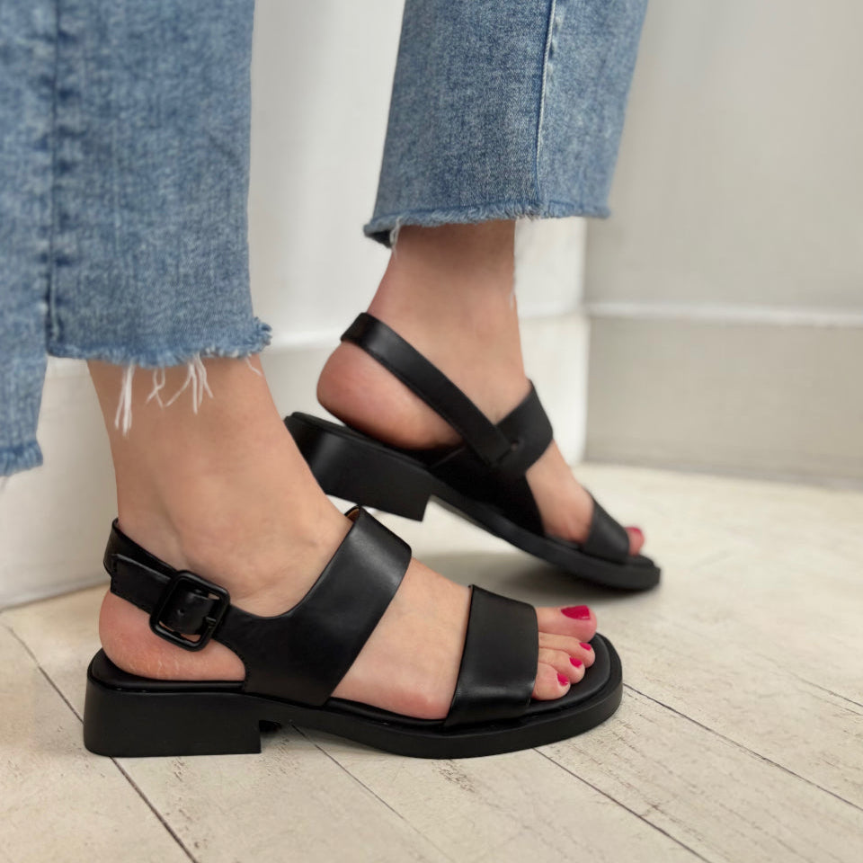 CAMPER - DANA SANDAL K201486-005 IN BLACK LEATHER