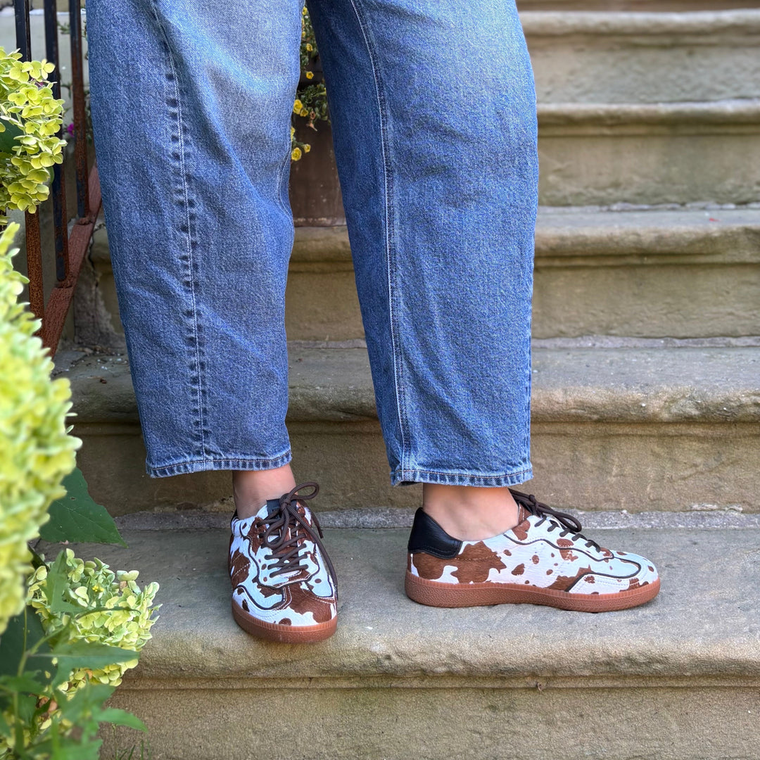 MOLLINI - DANSSING SNEAKER IN COW PRINT PONY LEATHER