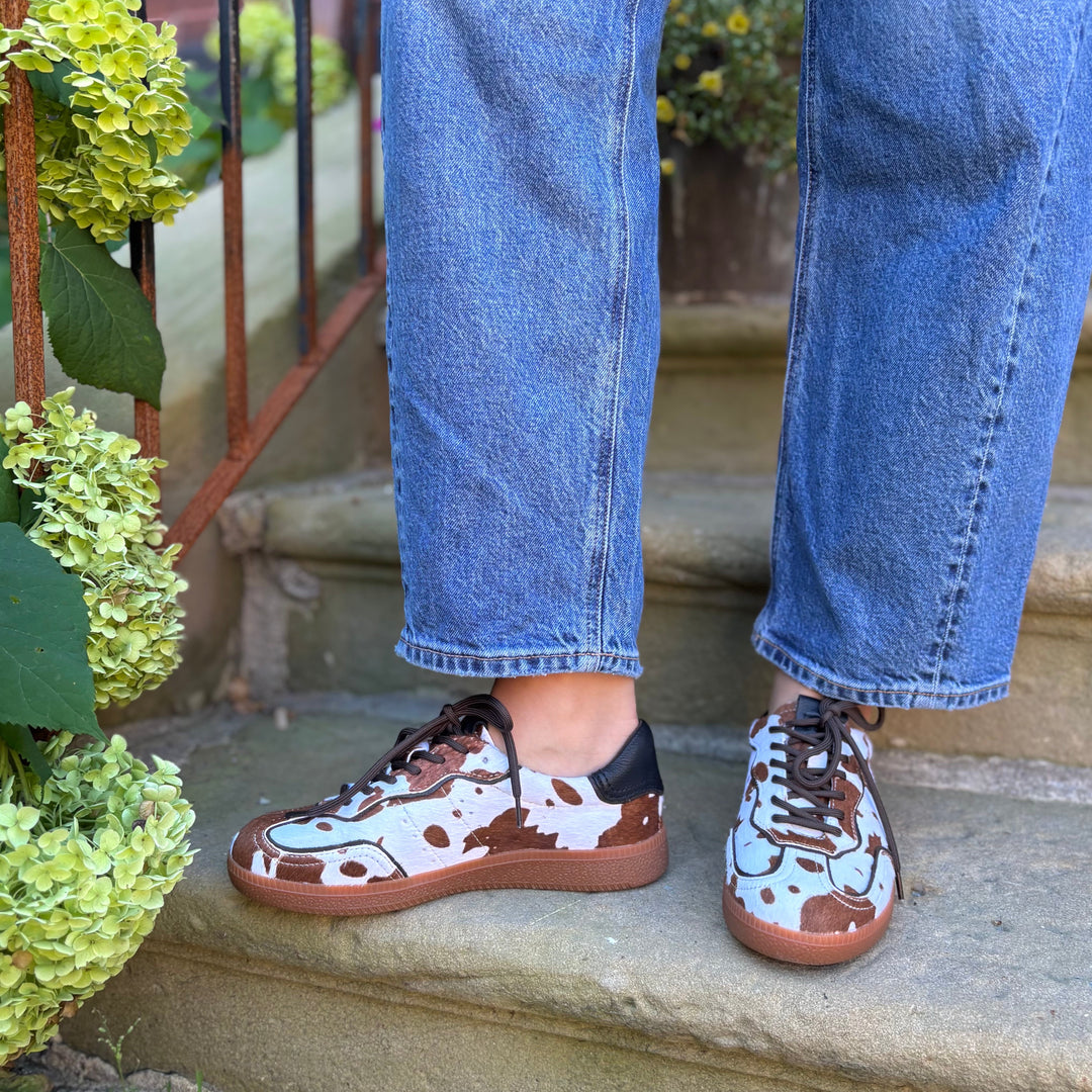 MOLLINI - DANSSING SNEAKER IN COW PRINT PONY LEATHER
