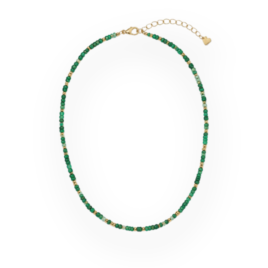 THE SILVER WREN - UNITY BEADED NECKLACE IN GREEN