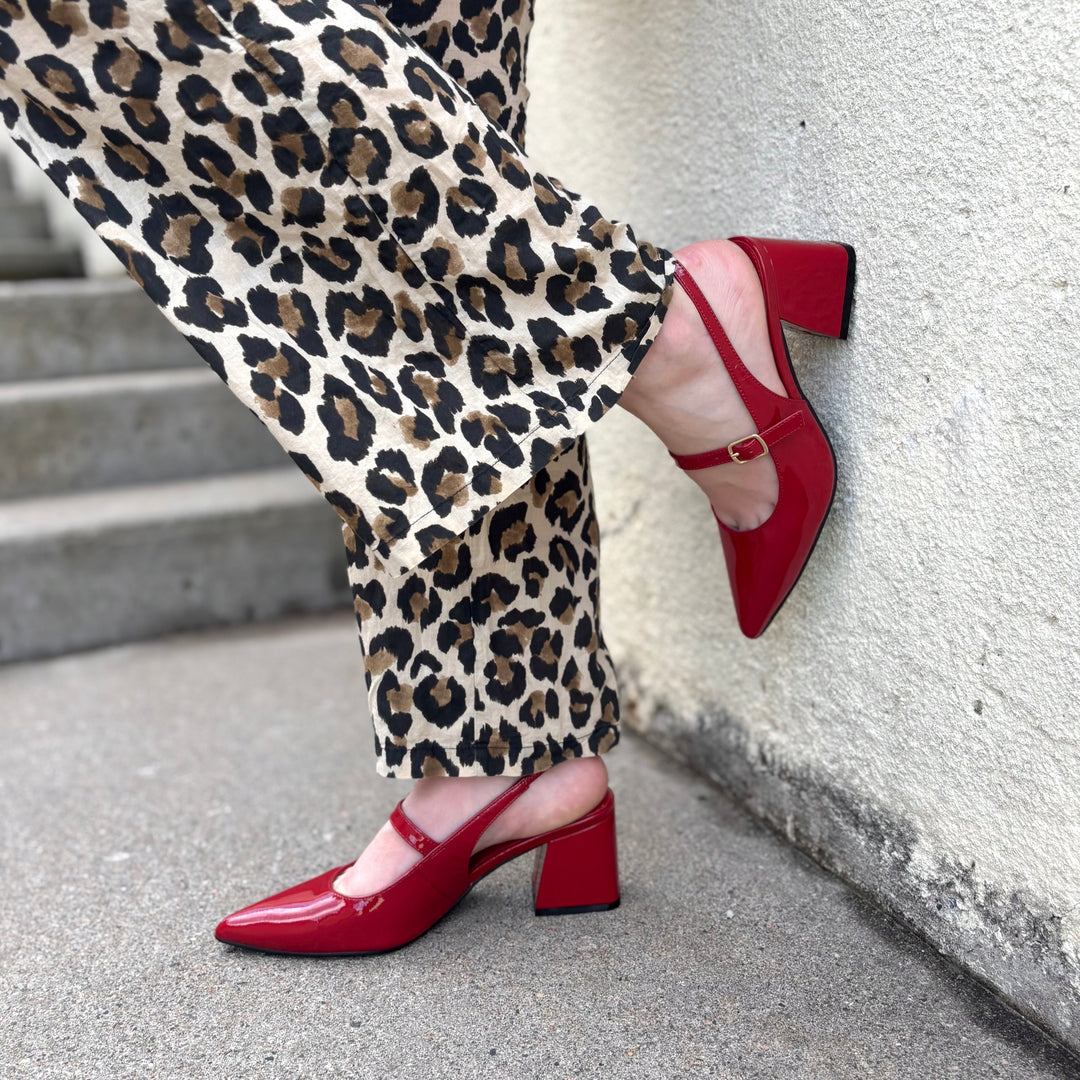 MOLLINI - DELANEY MARY-JANE PUMP IN DEEP RED PATENT LEATHER