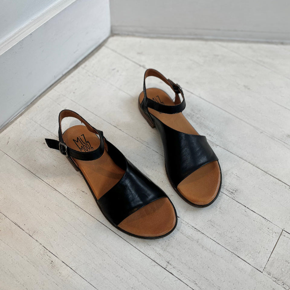 MIZ MOOZ - DELPHINA SANDAL IN BLACK LEATHER