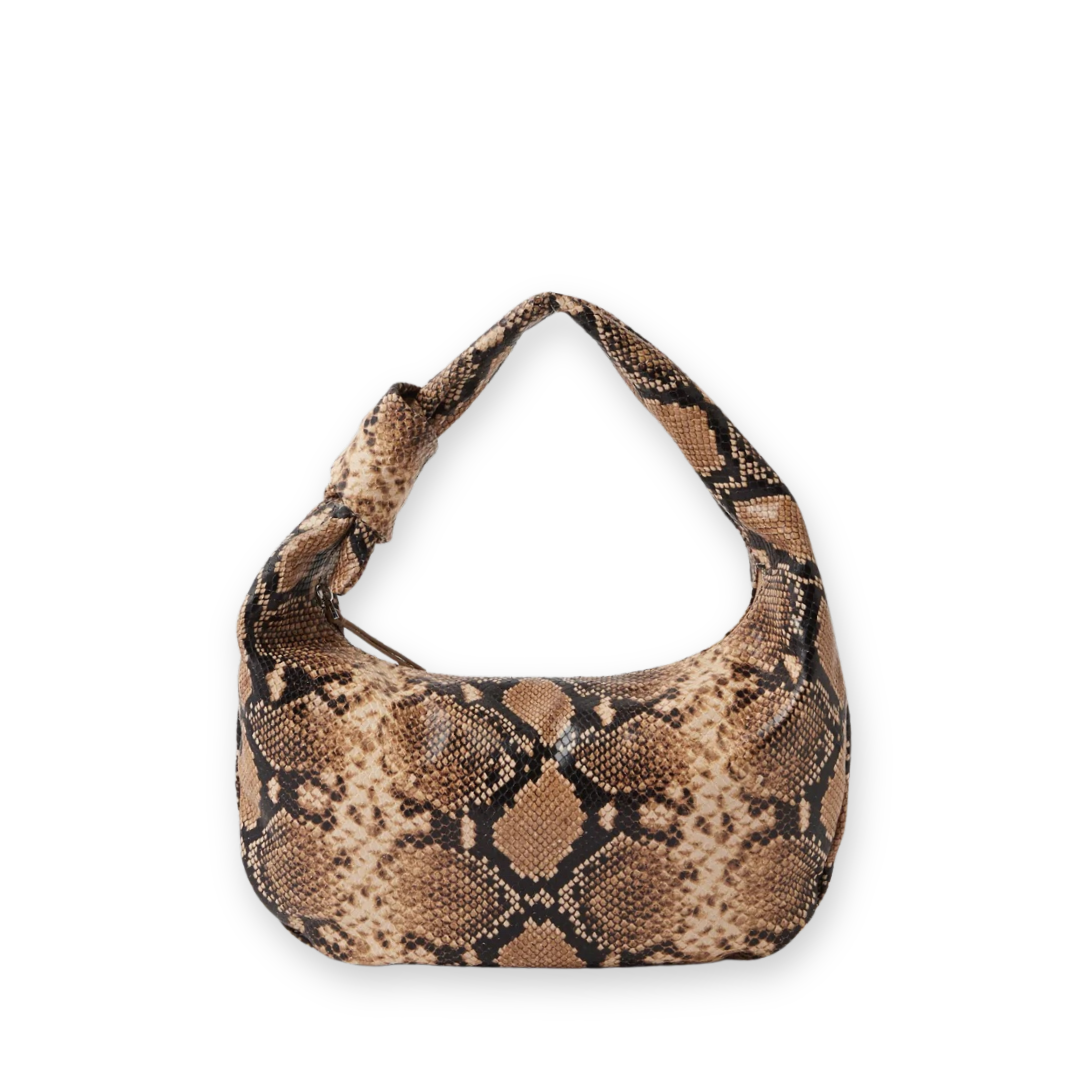 MOLLINI - EFFIE SHOULDER BAG IN BROWN SNAKE LEATHER
