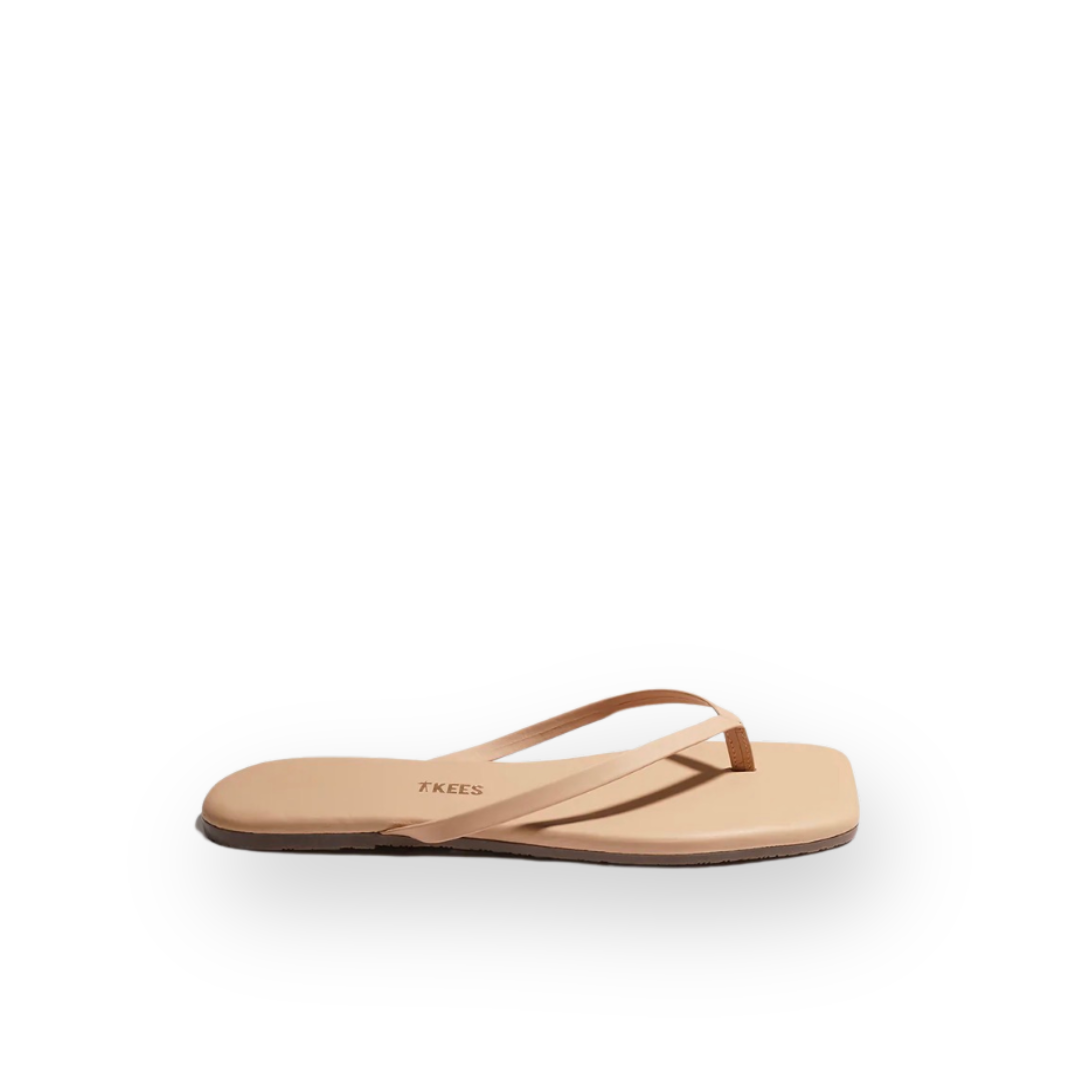 TKEES - LILY SQUARE TOE THONG SANDAL IN SUNKISSED MATTE LEATHER