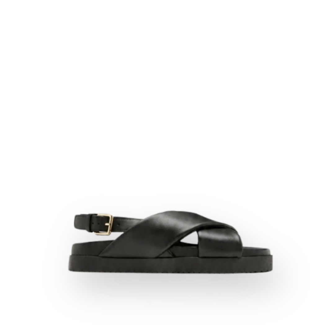 SISTER X SOEUR - ALINA SLINGBACK SANDAL IN BLACK LEATHER