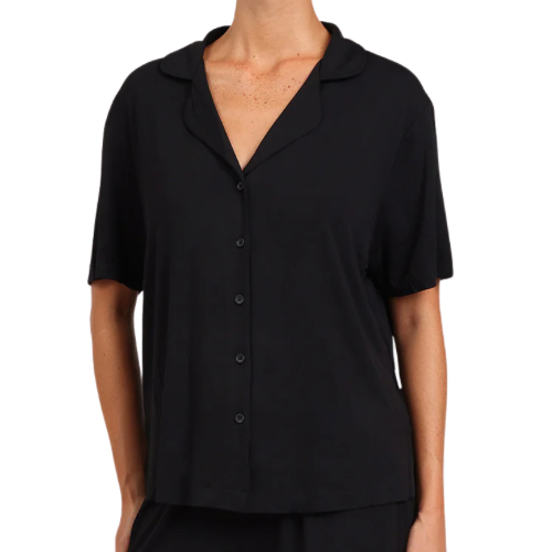 BOODY - GOODNIGHT SHORT SLEEVE SLEEP SHIRT IN BLACK
