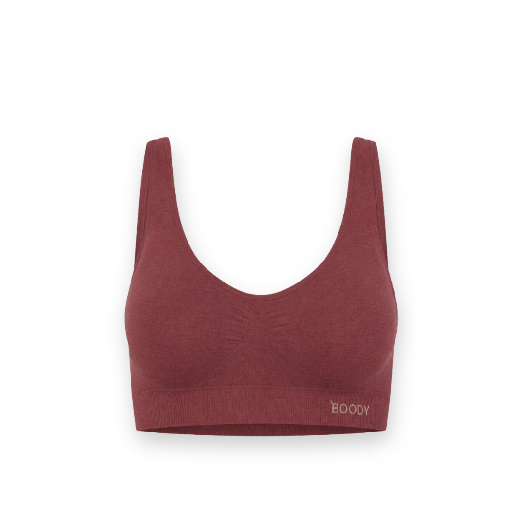 BOODY - PADDED SHAPER CROP BRA IN PLUM