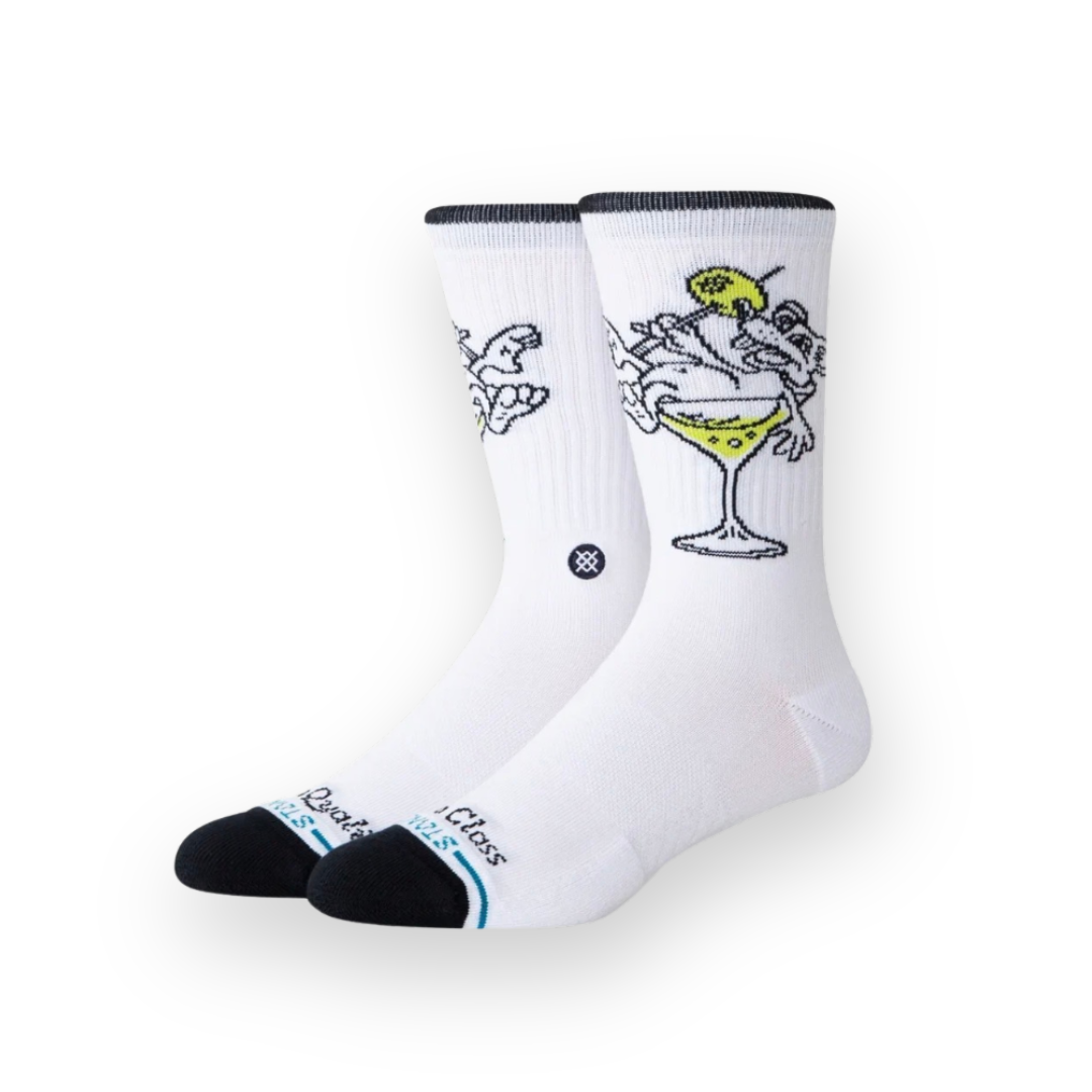 STANCE - HIGH QUALITY LOW CLASS CREW SOCK IN WHITE