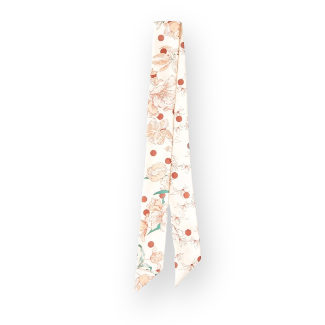 PALM PALM - BLAIRE TWILLIE SCARF IN CREAM MULTI SILK