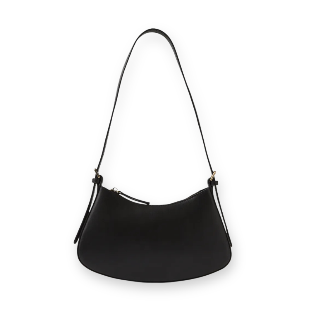 MOLLINI - RAYVN SHOULDER BAG IN BLACK LEATHER