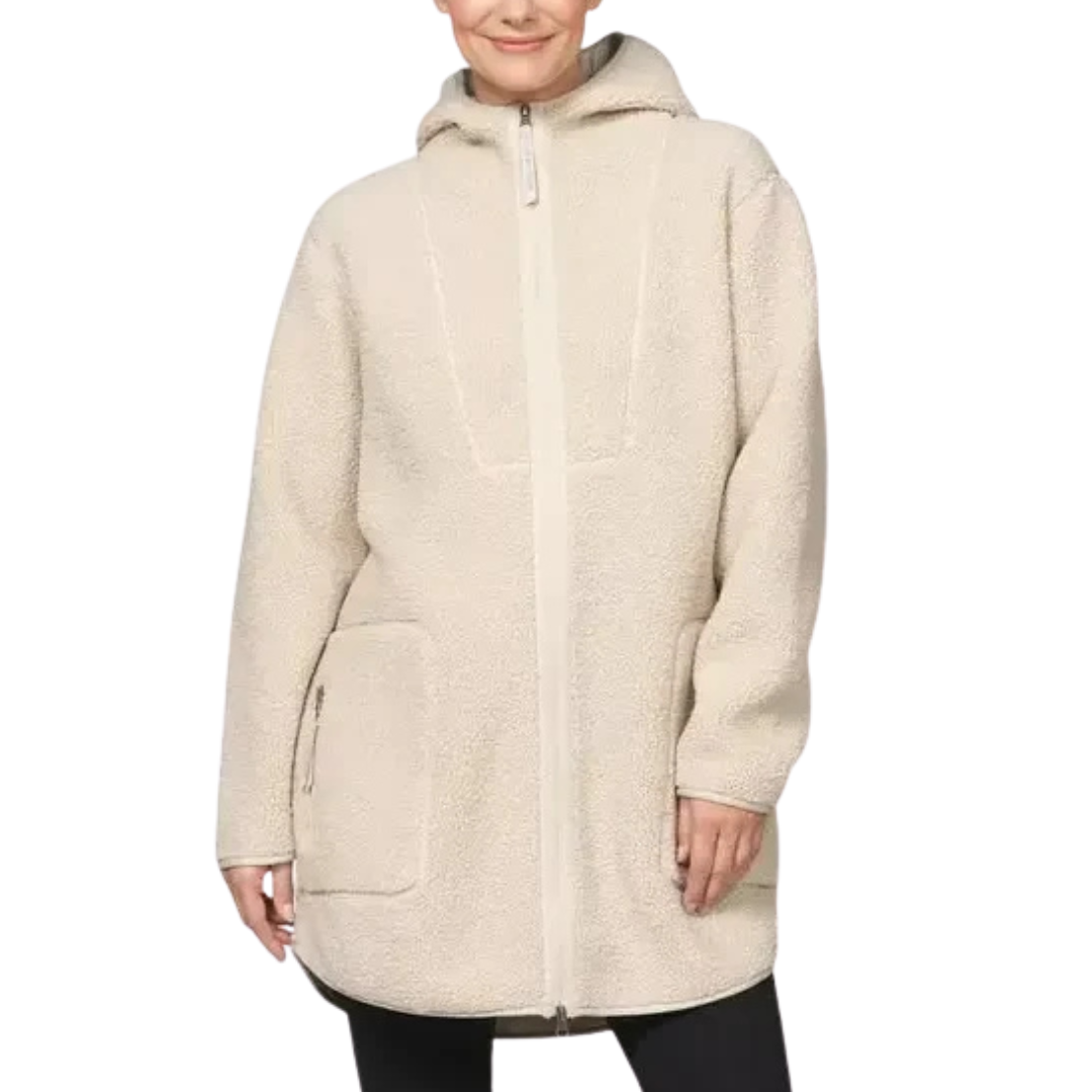 ILSE JACOBSEN - LONG HOODED JACKET BONDEDPILE04 IN KIT FLEECE