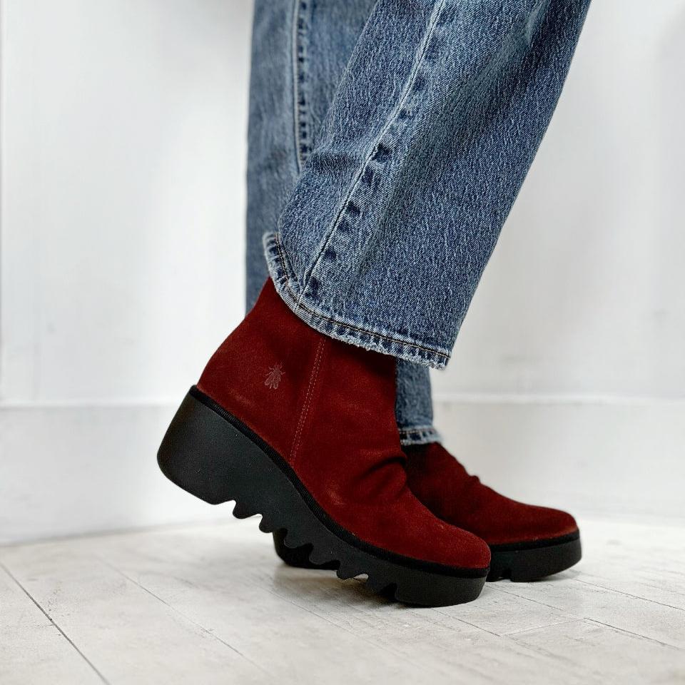 FLY LONDON - BAAN538FLY BOOT IN OXBLOOD SUEDE