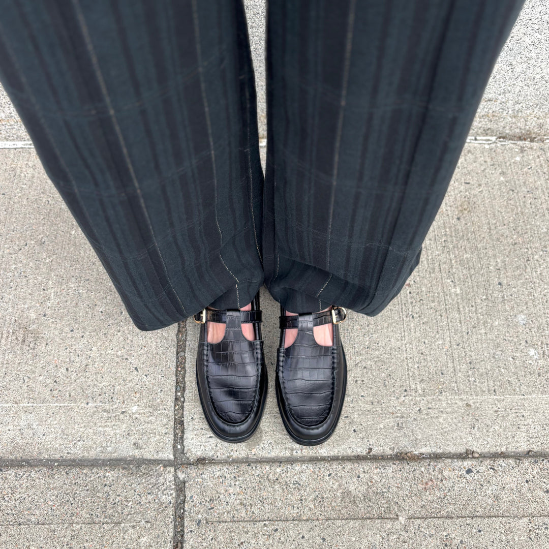 MOLLINI - GAHLA LOAFER IN BLACK CROC LEATHER
