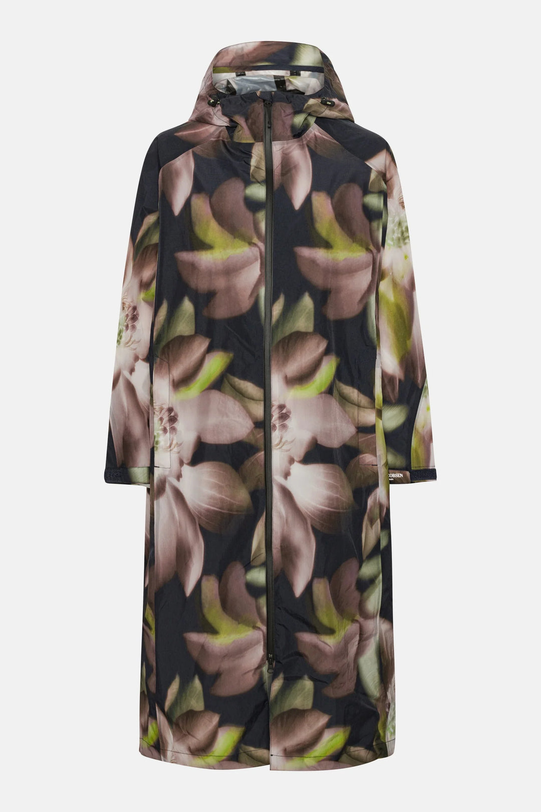 ILSE JACOBSEN - LONG CITY RAIN COAT IN LIGHT PHOTORISTIC FLOWER