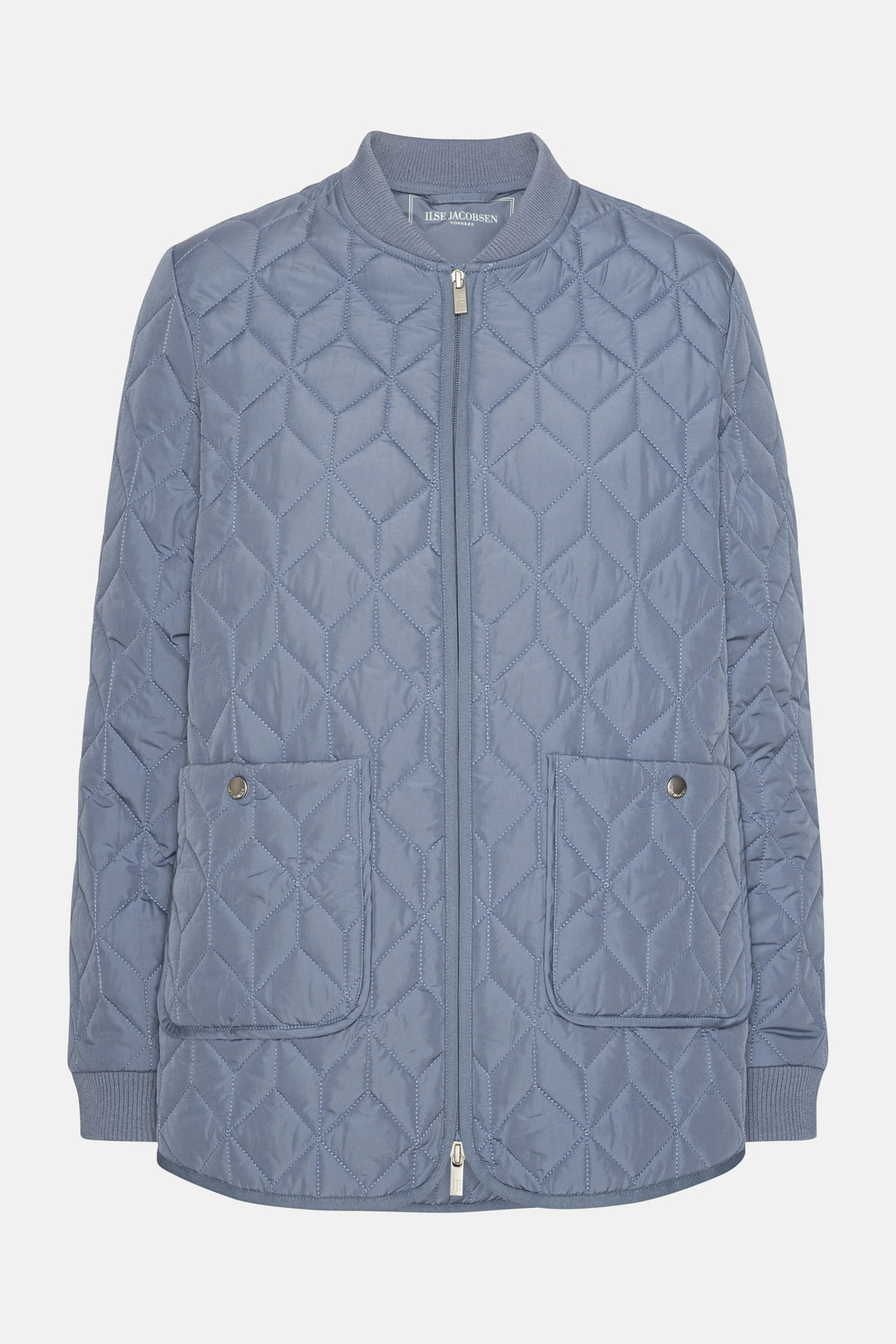 ILSE JACOBSEN - SHORT QUILTED JACKET IN BLUE GREY ART45