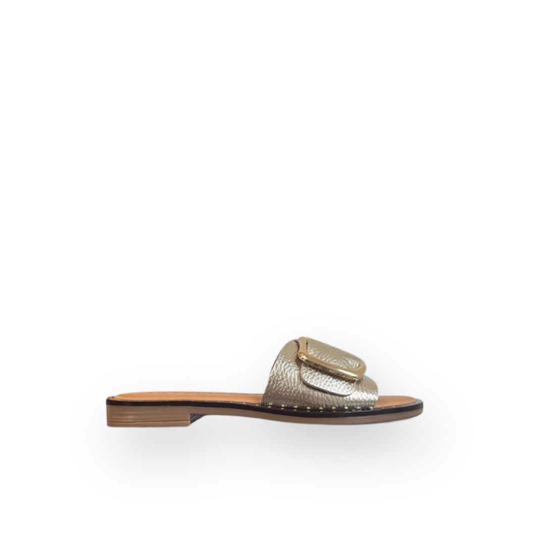 ATELIERS - BALI SLIDE SANDAL IN GOLD LEATHER