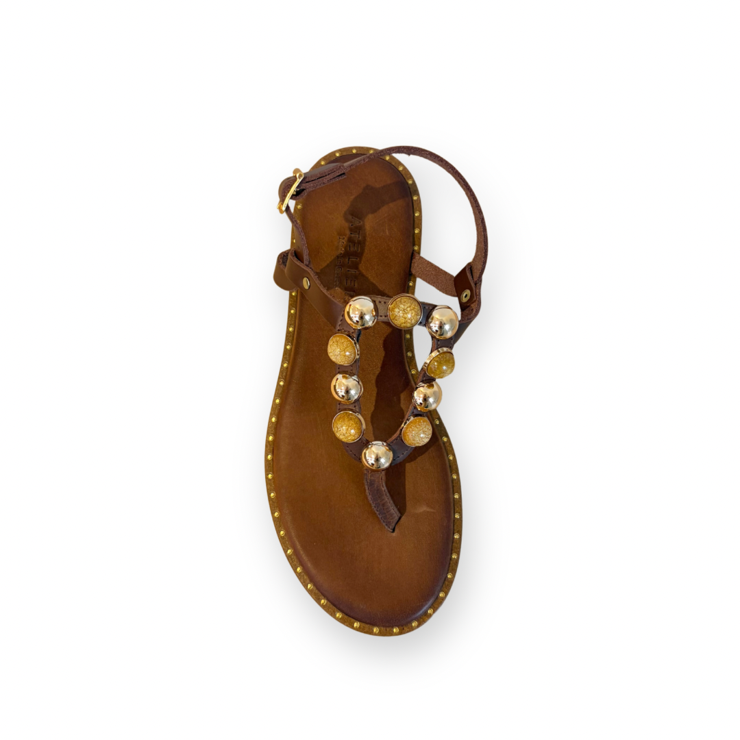 ATELIERS - BLISS SANDAL IN TAN LEATHER