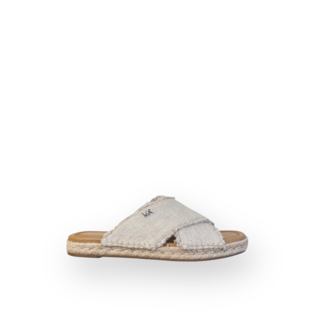 MICHAEL KORS - KENZIE FLAT SANDAL IN LINEN PALE HEMP