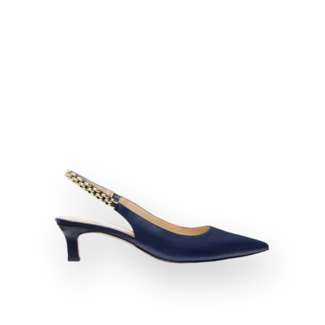 MICHAEL KORS - MARCIA SLINGBACK PUMP IN NAVY LEATHER