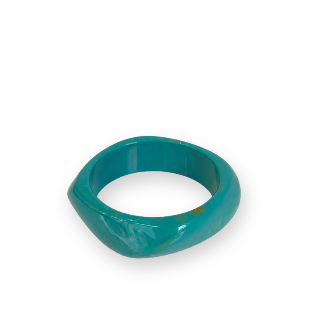ICONIC MI - SWIRL BANGLE IN TURQUOISE ACRYLIC