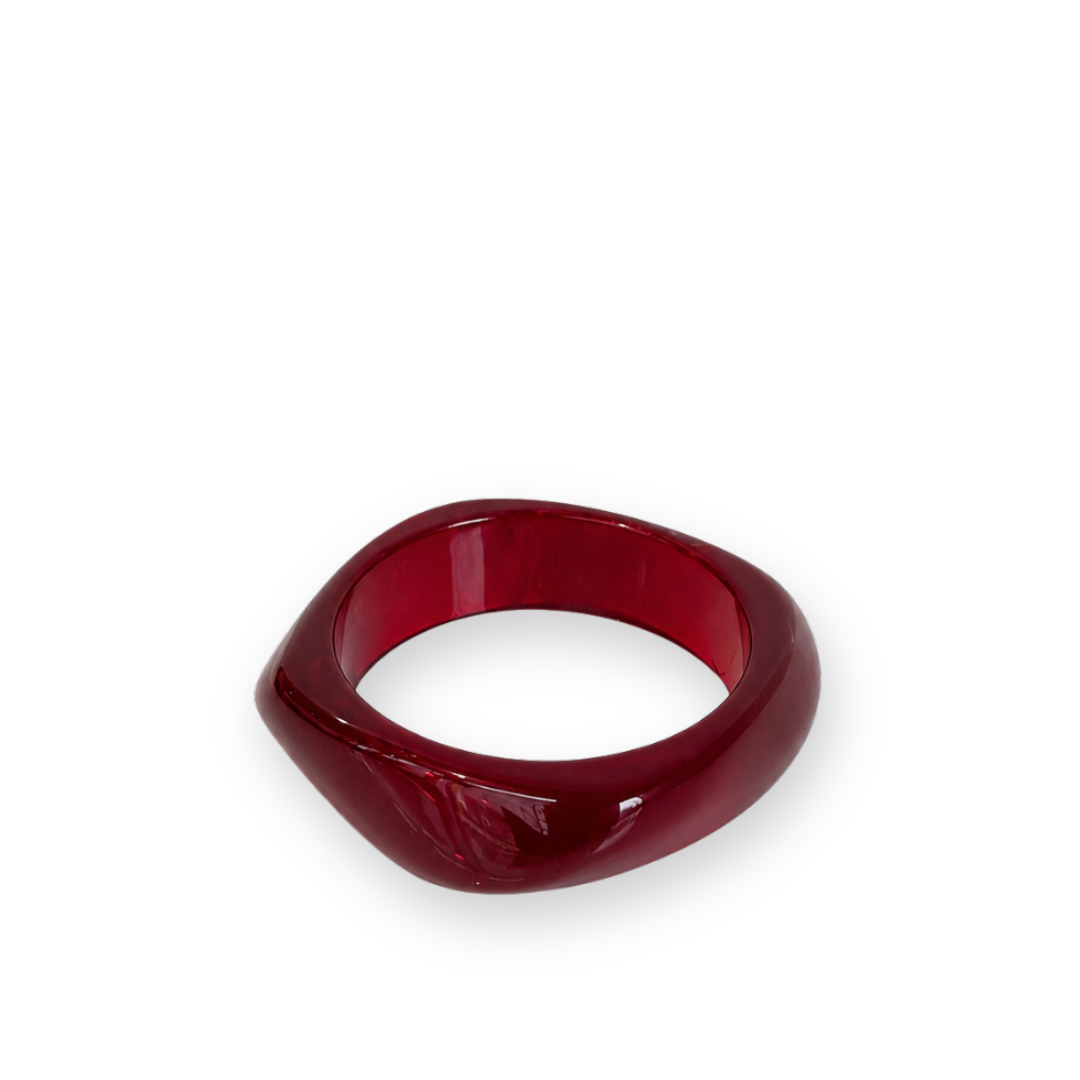 ICONIC MI - SWIRL BANGLE IN WINE ACRYLIC