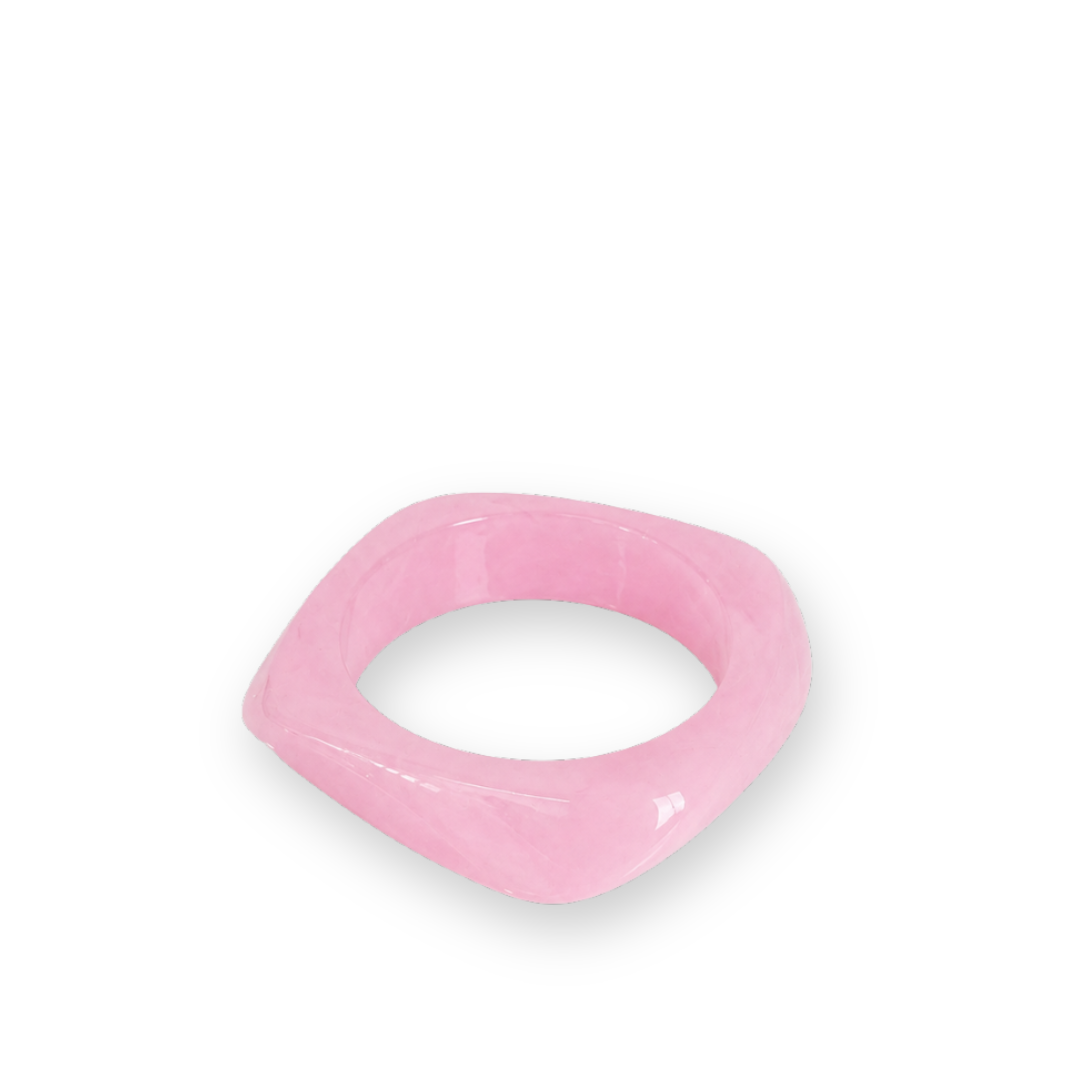 ICONIC MI - SWIRL BANGLE IN PASTEL PINK ACRYLIC
