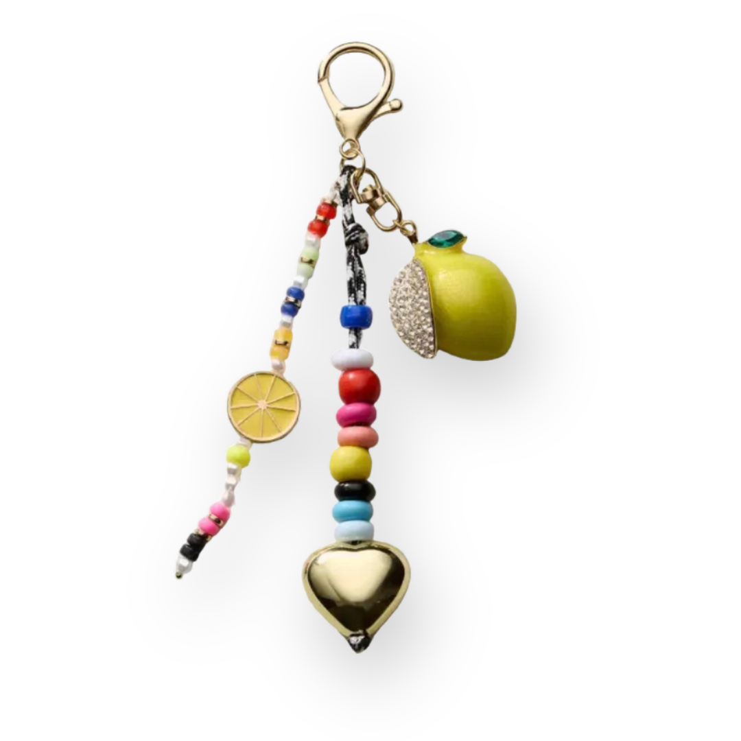 FREM - LEMON CHARM KEYCHAIN IN MULTI ENAMEL