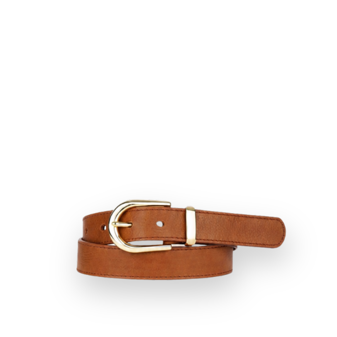 BRAVE LEATHER - WOMEN’S LYSANDER BELT IN TAN LEATHER/GOLD HARDWARE