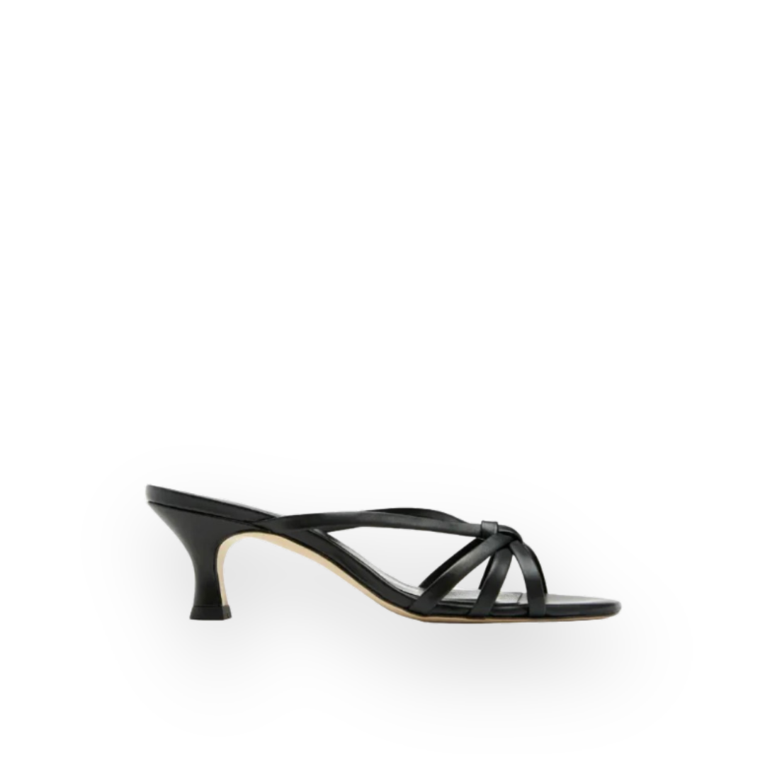 SISTER SOEUR - EDEN HEELED SANDAL IN BLACK LEATHER
