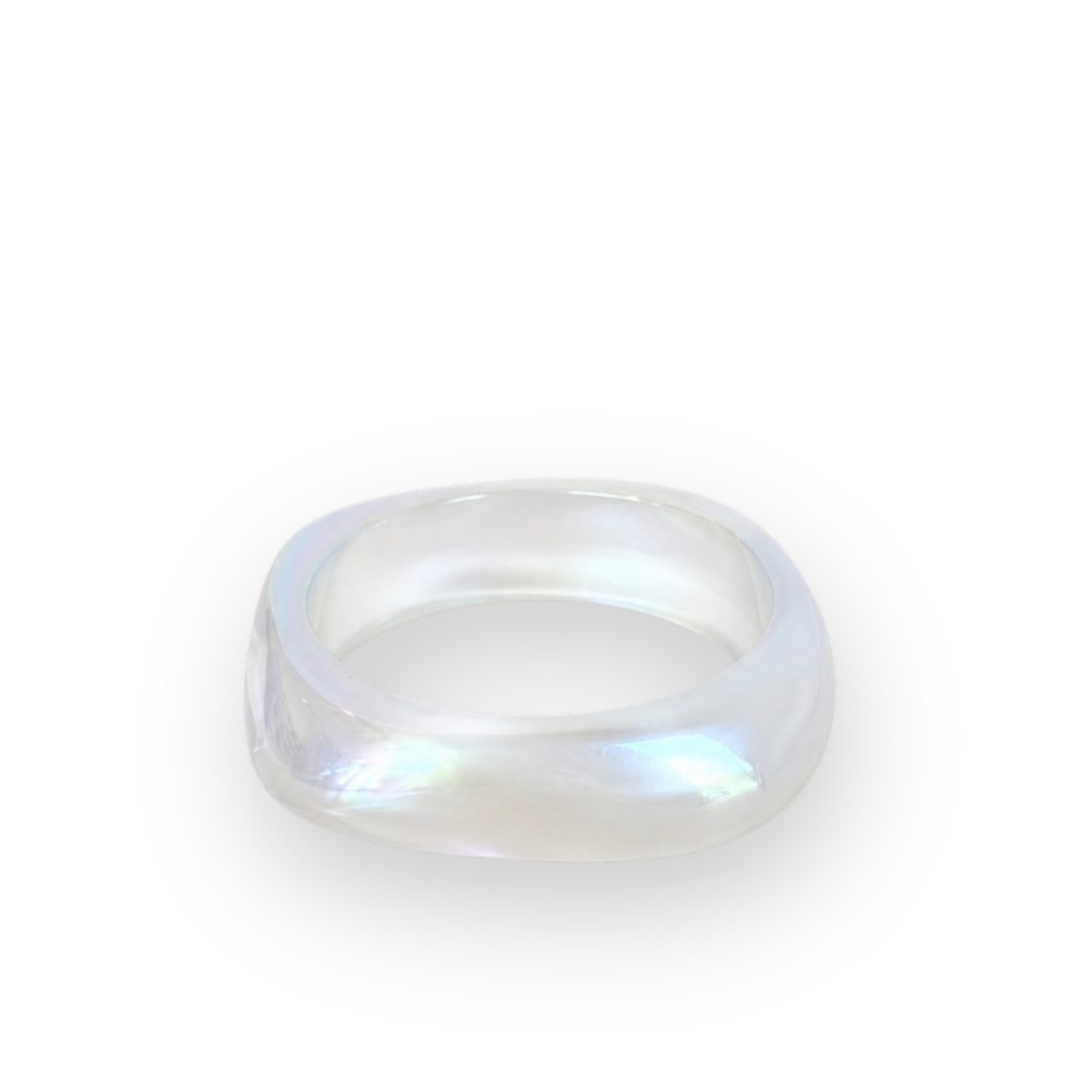 ICONIC MI - SUMMER GEOMETRIC BANGLE IN TRANSPARENT ACRYLIC