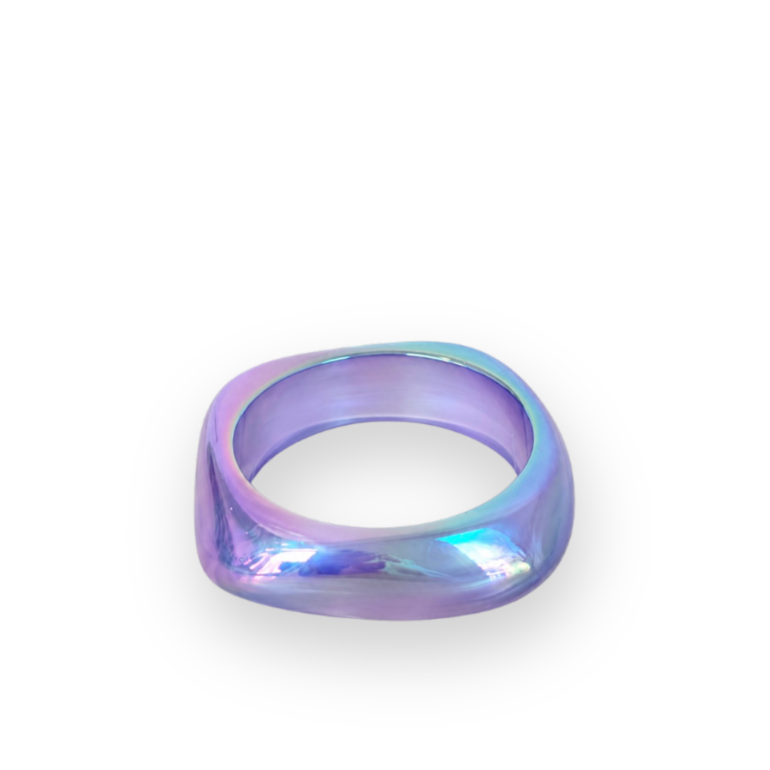 ICONIC MI - SUMMER GEOMETRIC BANGLE IN PURPLE ACRYLIC