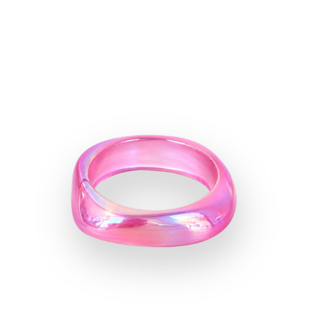 ICONIC MI - SUMMER GEOMETRIC BANGLE IN PINK ACRYLIC