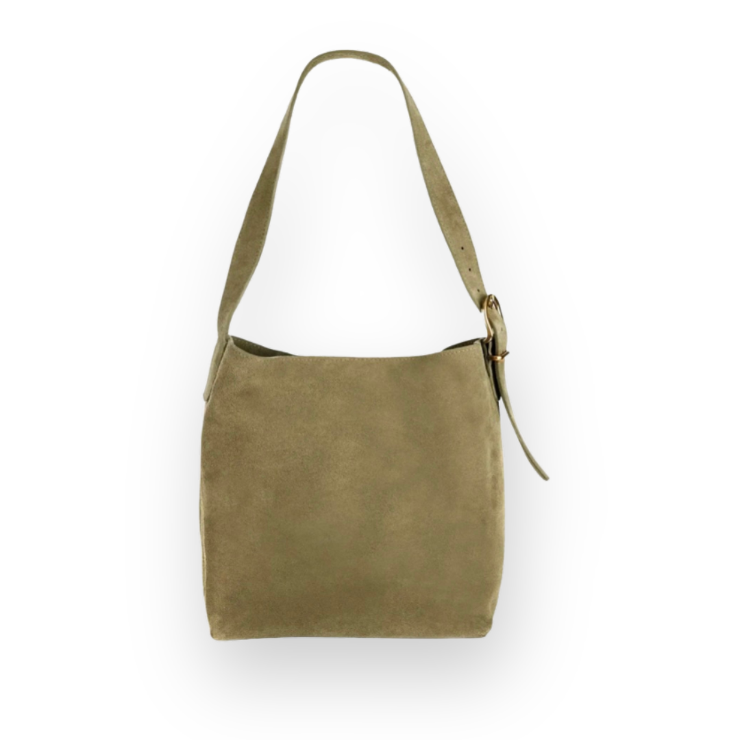 BRAVE LEATHER - KYLEN SHOULDER BAG IN LIGHT OLIVE SUEDE