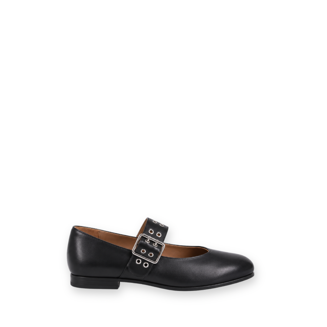 MIZ MOOZ - ZEPHYR MARY-JANE FLAT IN BLACK LEATHER