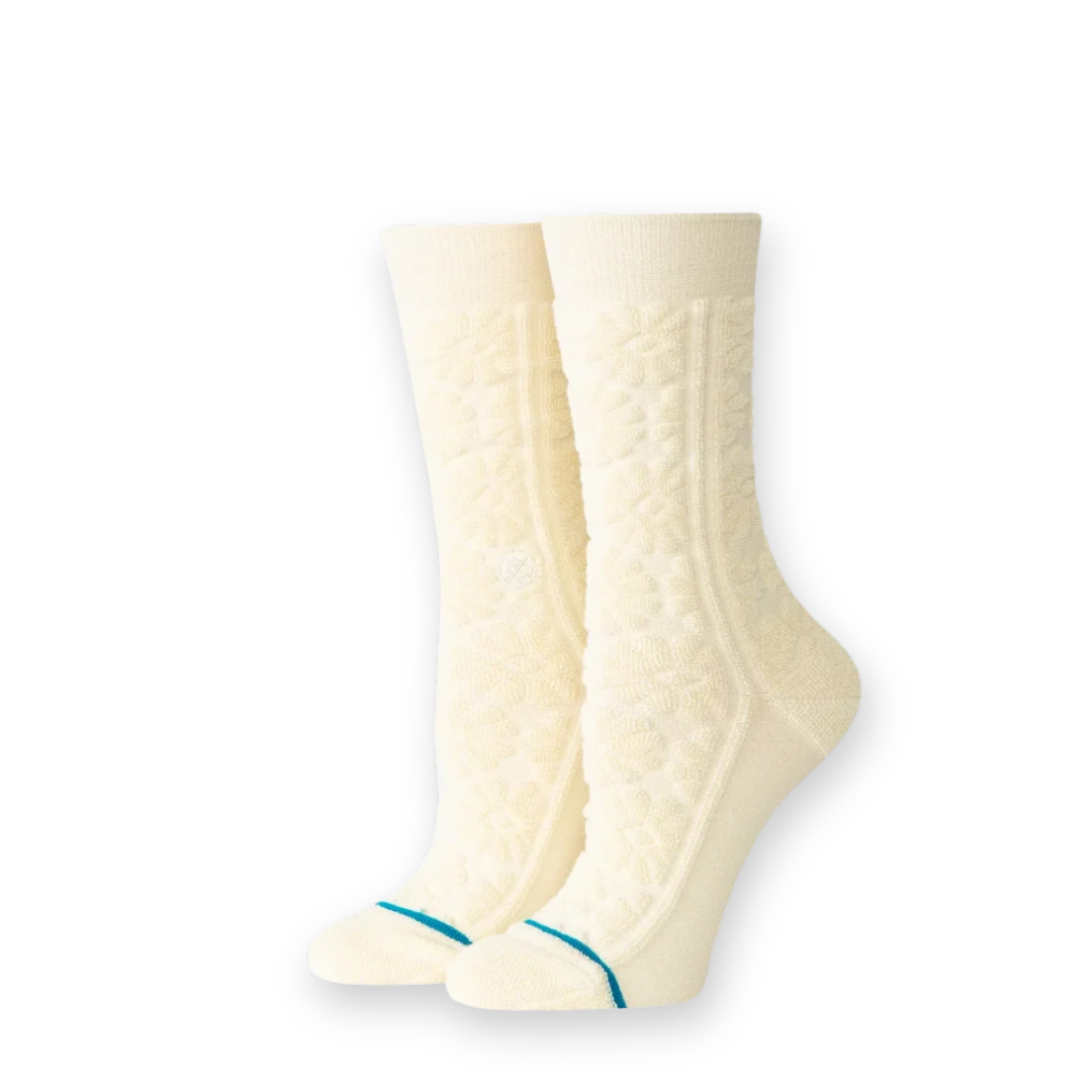 STANCE - W DAISY TERRY CREW SOCK IN OFF WHITE