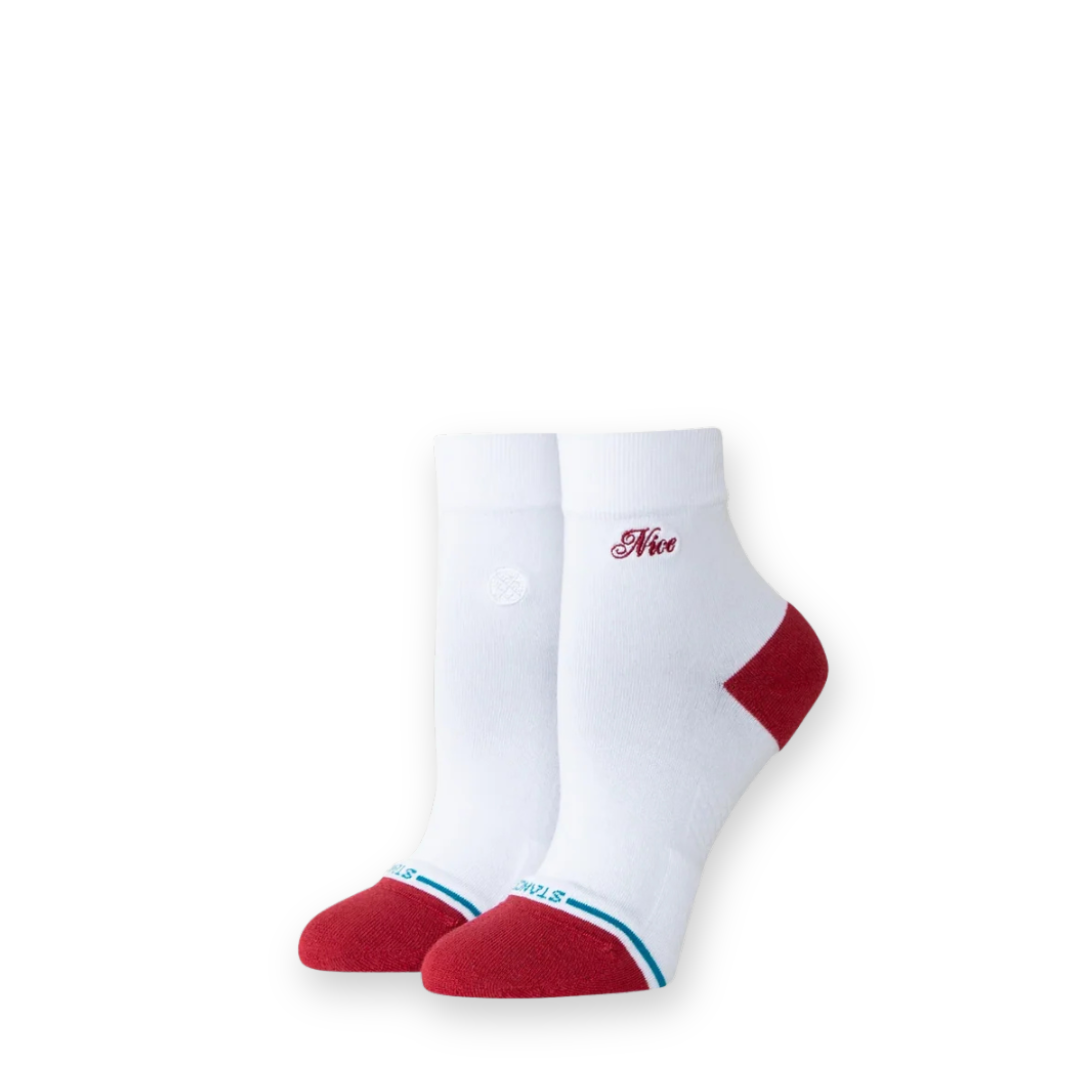 STANCE - W NAUGHTY OR NICE QUARTER SOCK IN WHITE