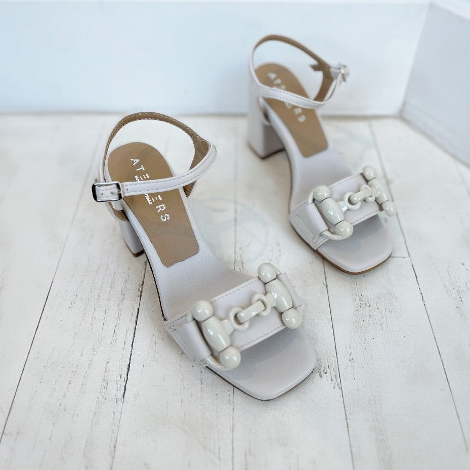 ATELIERS - DIXIE SANDAL IN OFF WHITE LEATHER