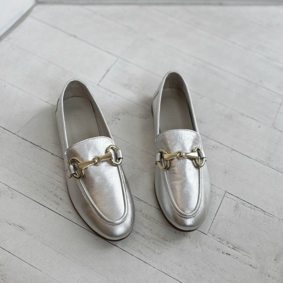 ATELIERS - SABINA LOAFER IN SILVER LEATHER
