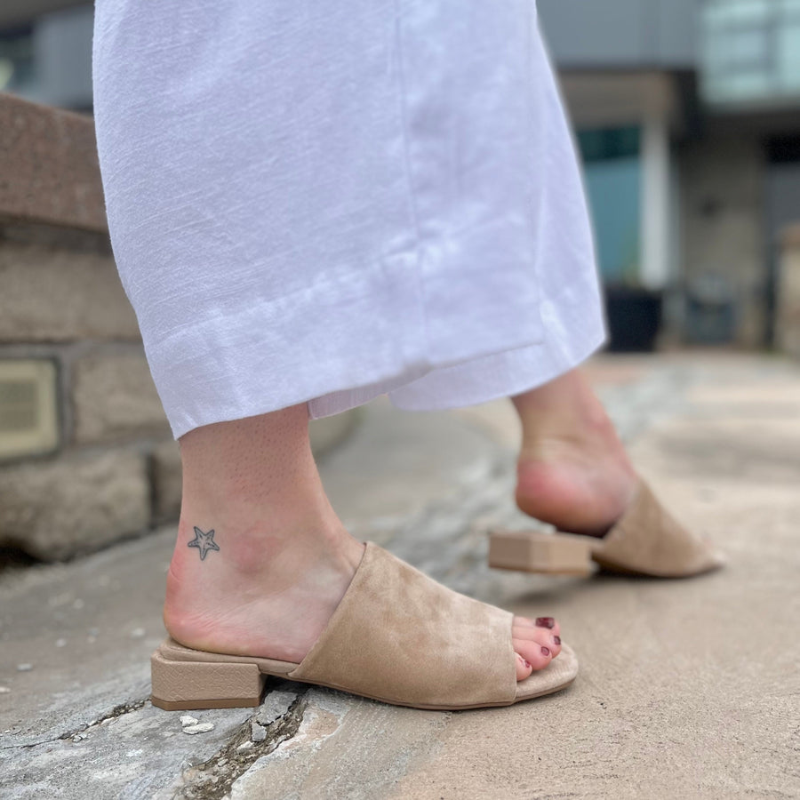 STEVE MADDEN - ANDERS SLIDE IN SAND SUEDE