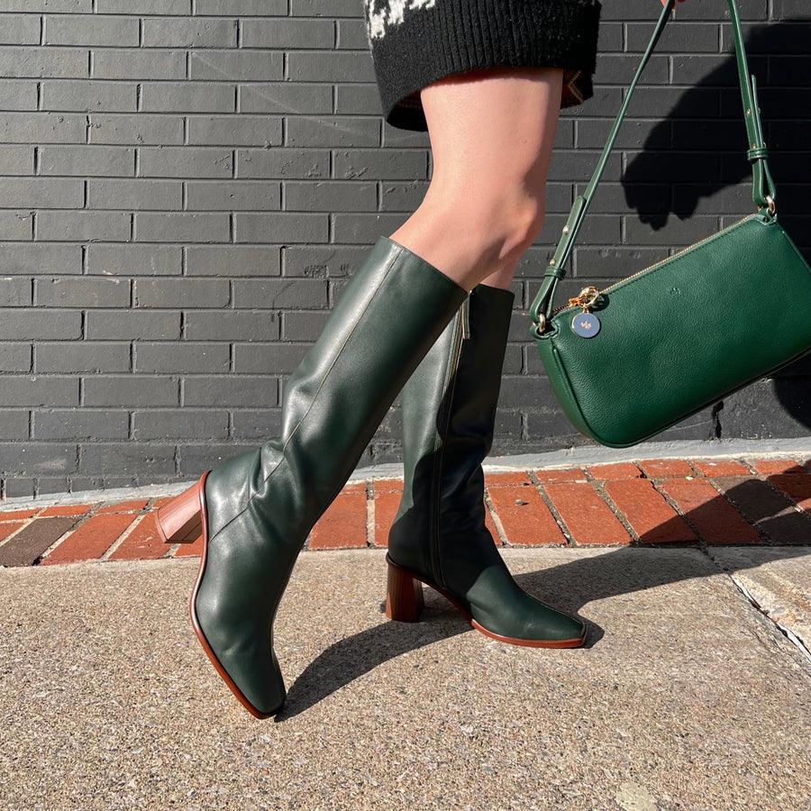 ALOHAS - EAST TALL BOOT IN JADE GREEN LEATHER