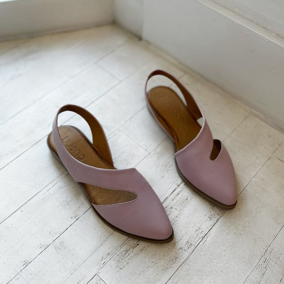 BUENO - BIANCA SLINGBACK FLAT IN ORCHID LEATHER