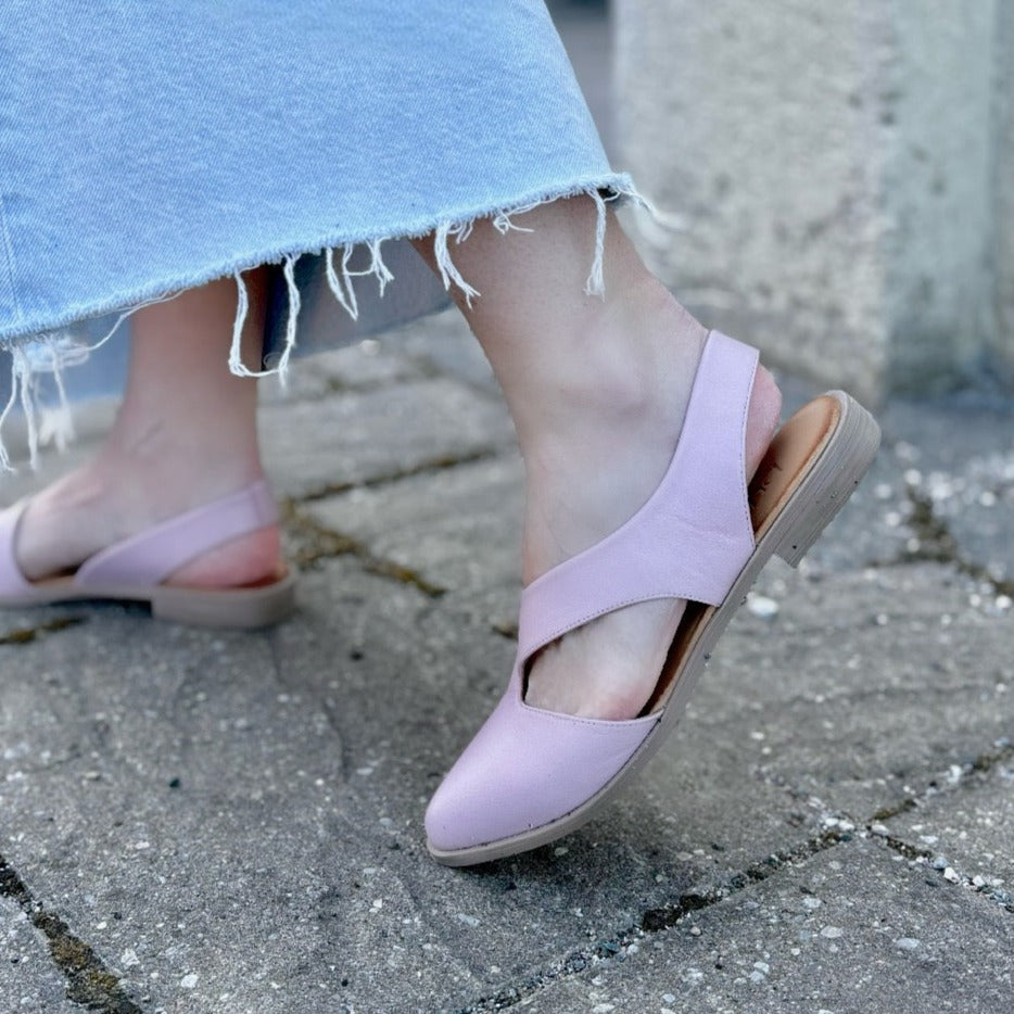 BUENO - BIANCA SLINGBACK FLAT IN ORCHID LEATHER