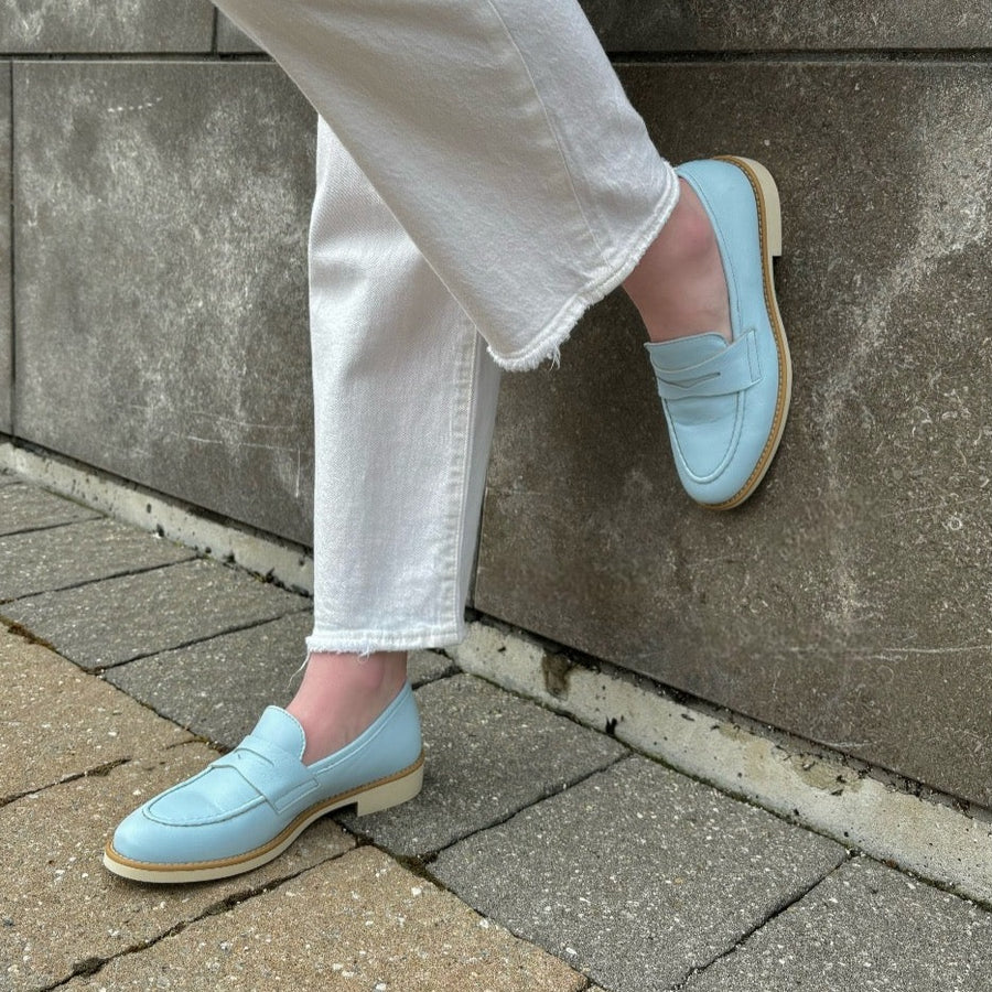 ATELIERS - TOLEDO LOAFER IN BABY BLUE LEATHER