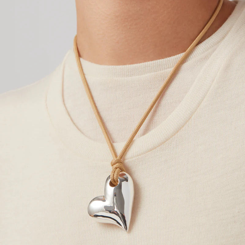 JENNY BIRD - ART HEART ON A STRING NACKLACE IN SILVER