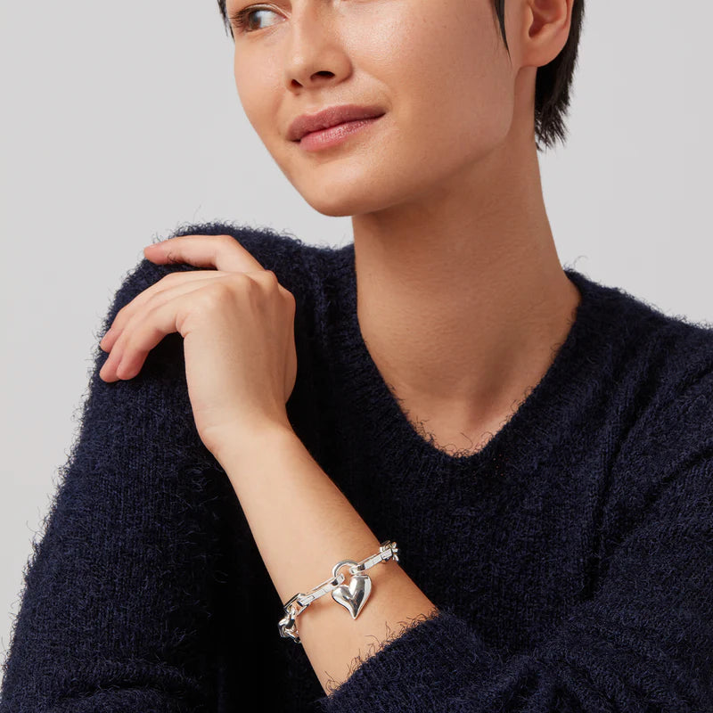 JENNY BIRD - PADLOCK HEART CHAIN BRACELET IN SILVER