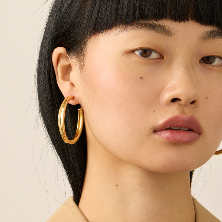 JENNY BIRD - SLIM DOUNE HOOPS IN GOLD